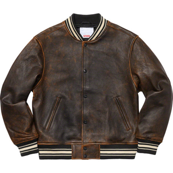 [해외] 슈프림 레더 바시티 자켓 Supreme Leather Varsity Jacket 19SS 관세포함