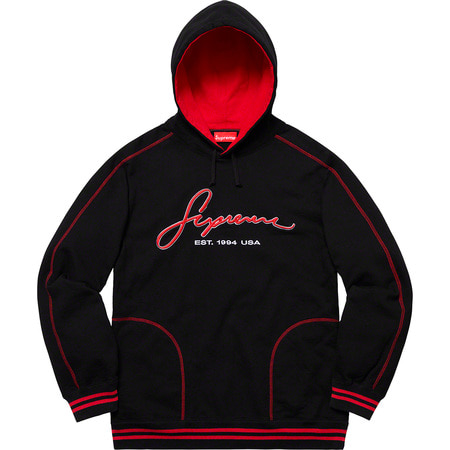 [해외] 슈프림 콘트라스트 엠브로이더드 후드 Supreme Contrast Embroidered Hooded Sweatshirt 19SS