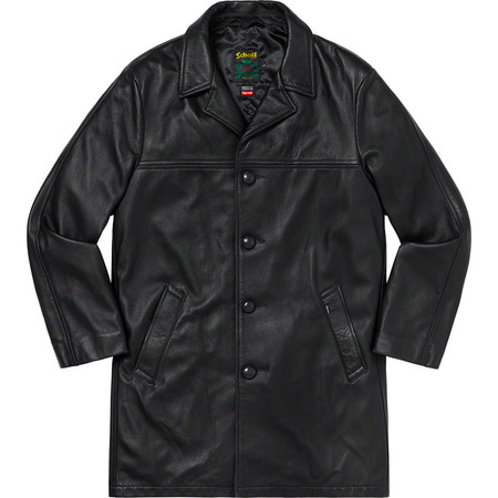 [해외] 슈프림 스캇 레더 오버코트 Supreme Schott Leather Overcoat 19FW 관세포함