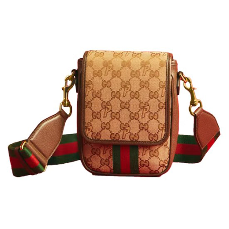 [해외] 구찌 팔라스 캔버스 메신저 백 위드 웹 숄더 스트랩  Gucci Palace canvas messenger bag with Web shoulder strap
