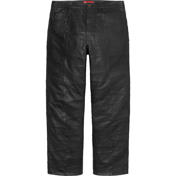 [해외] 슈프림 패치워크 레더 5포켓 진 Supreme Patchwork Leather 5-Pocket Jean 23SS