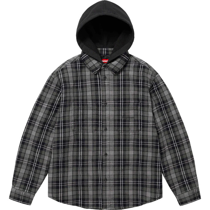 [해외] 슈프림 타탄 플란넬 후디드 셔츠 Supreme Tartan Flannel Hooded Shirt 23FW